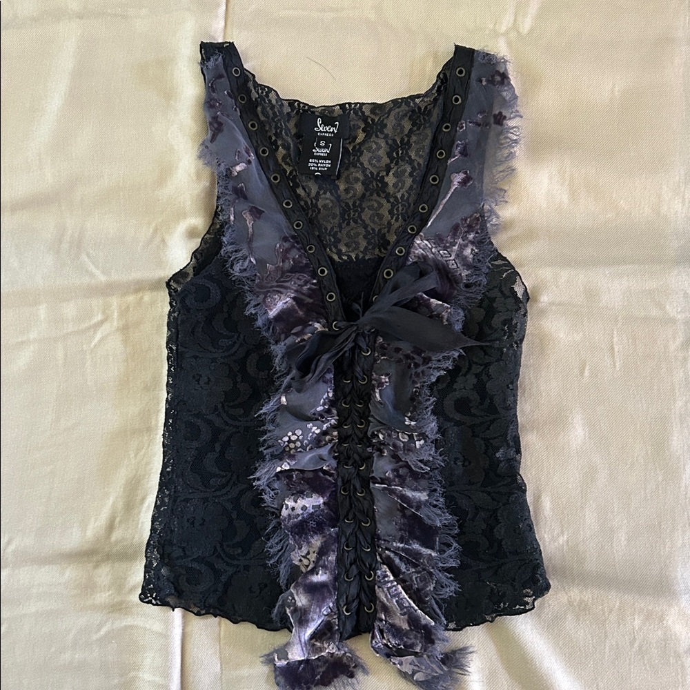 *Vintage* Express Black Lace Top